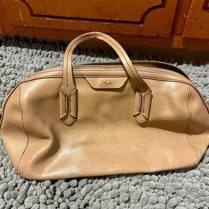Ralph Lauren Cream Tan genuine leather bag